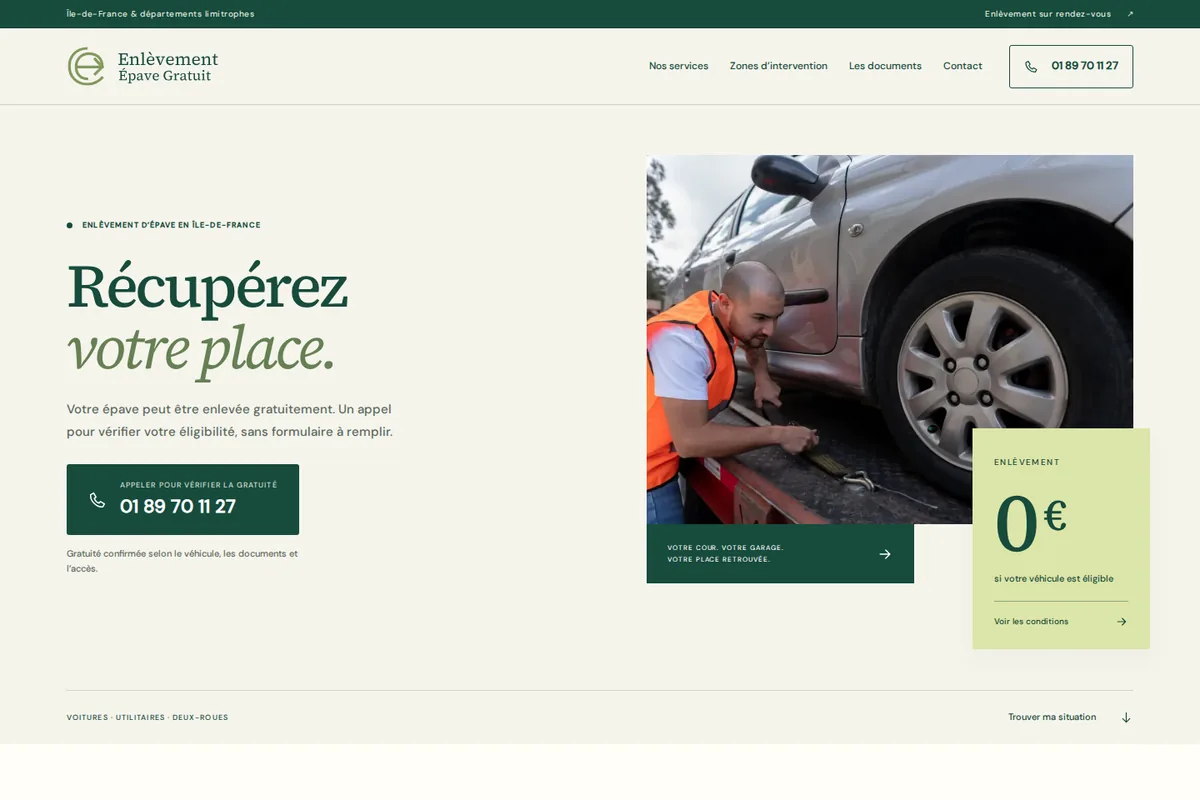 Aperçu d’Enlèvement Épave Gratuit